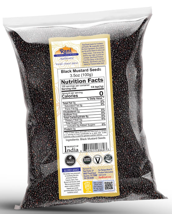 Rani Black Mustard Seeds Whole {10 Sizes Available}