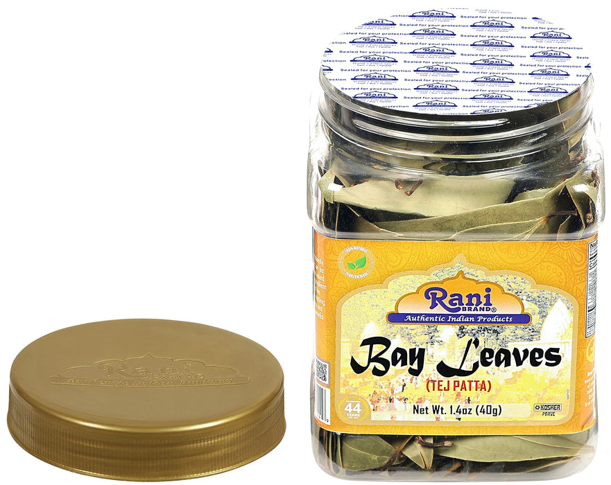 Rani Bay Leaf (Leaves) Whole Spice Hand Selected Extra Large 1.4oz (40g) PET Jar ~ All Natural | Gluten Friendly | NON-GMO | Vegan | Kosher | Indian Origin