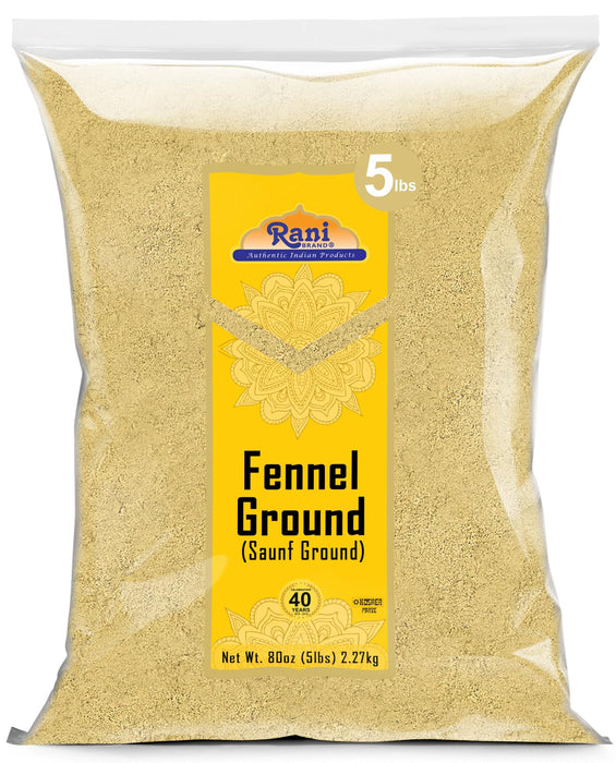 Rani Fennel Ground (Saunf) Powder Spice 80oz (5lbs) 2.27kg Bulk ~ All Natural | Gluten Friendly | NON-GMO | Kosher | Vegan | Indian Origin