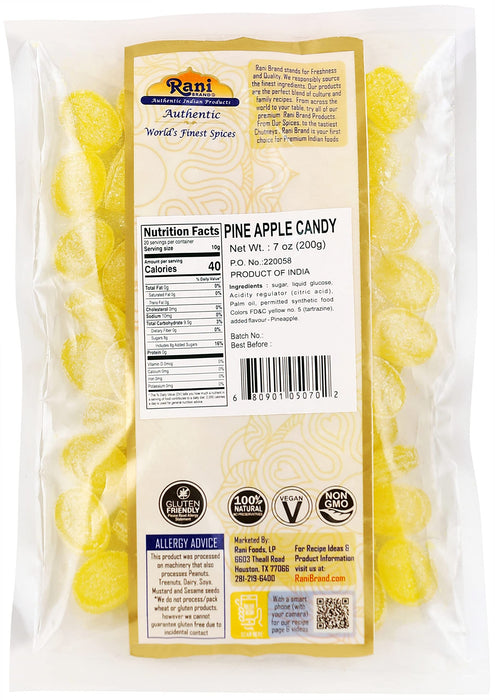 Rani Pine Apple Candy 7oz (200g) ~ Indian Tasty Treats | Vegan | Gluten Friendly | NON-GMO | Indian Origin