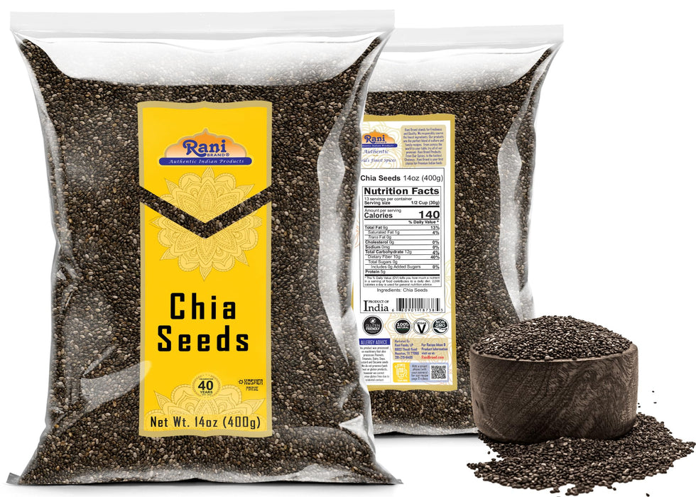 Rani Chia Seeds 14oz (400g) ~ All Natural | Vegan | Gluten Friendly | NON-GMO | Kosher | Indian Origin…