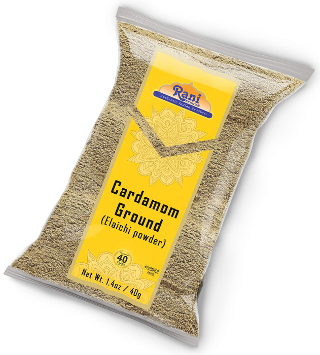 Rani Cardamom (Elachi) Ground, Powder Indian Spice 1.4oz (40g) ~ All Natural | No Color added | Gluten Friendly | Vegan | NON-GMO | Kosher | No Salt or fillers