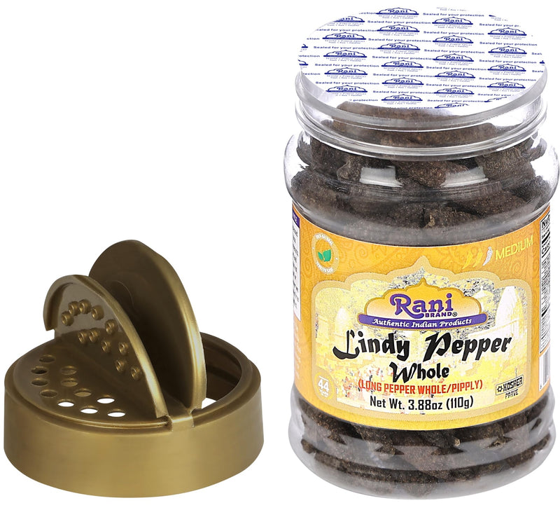 Rani Lindy Pepper Whole (Long Pepper, Piper Longum, Pipli) 3.88oz (110g) PET Jar ~ All Natural | Gluten Friendly | NON-GMO | Kosher | Vegan | Indian Origin