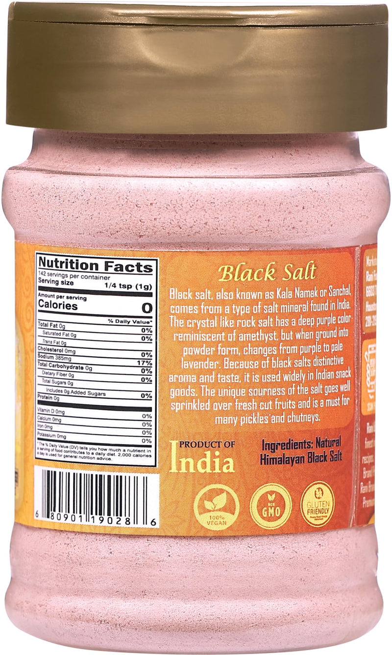 Rani Black Salt Powder (Kala Namak) Mineral 5oz (142g) PET Jar, Pack of 12 ~ Unrefined, Pure and Natural | Vegan | Gluten Friendly | Non-GMO | Kosher | Indian Origin | Perfect for Tofu Scramble