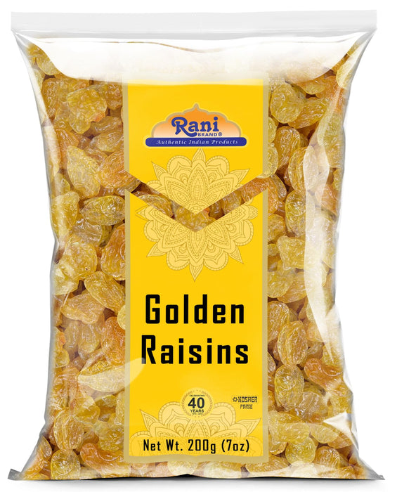 Rani Golden Raisins 7oz (200g) ~ All Natural | Gluten Friendly | NON-GMO | Kosher | Vegan | Indian Origin