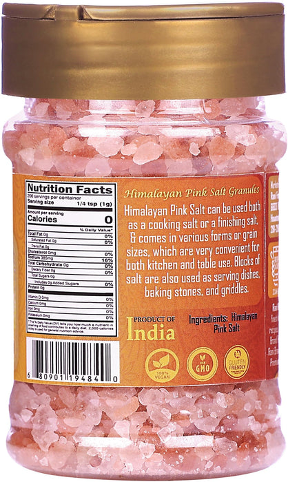 Rani Himalayan Pink Salt Granules (84 Essential Trace Minerals) 7oz (200g) PET Jar ~ All Natural | Vegan | Gluten Friendly | NON-GMO | Kosher | Indian Origin
