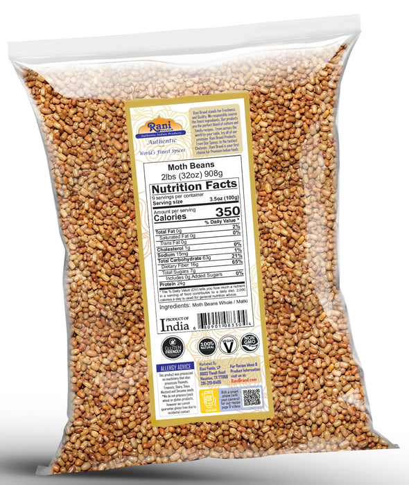 Rani Moth Beans Whole 32oz (2lbs) 908g ~ All Natural | Gluten Friendly | Non-GMO | Kosher | Vegan | Indian Origin