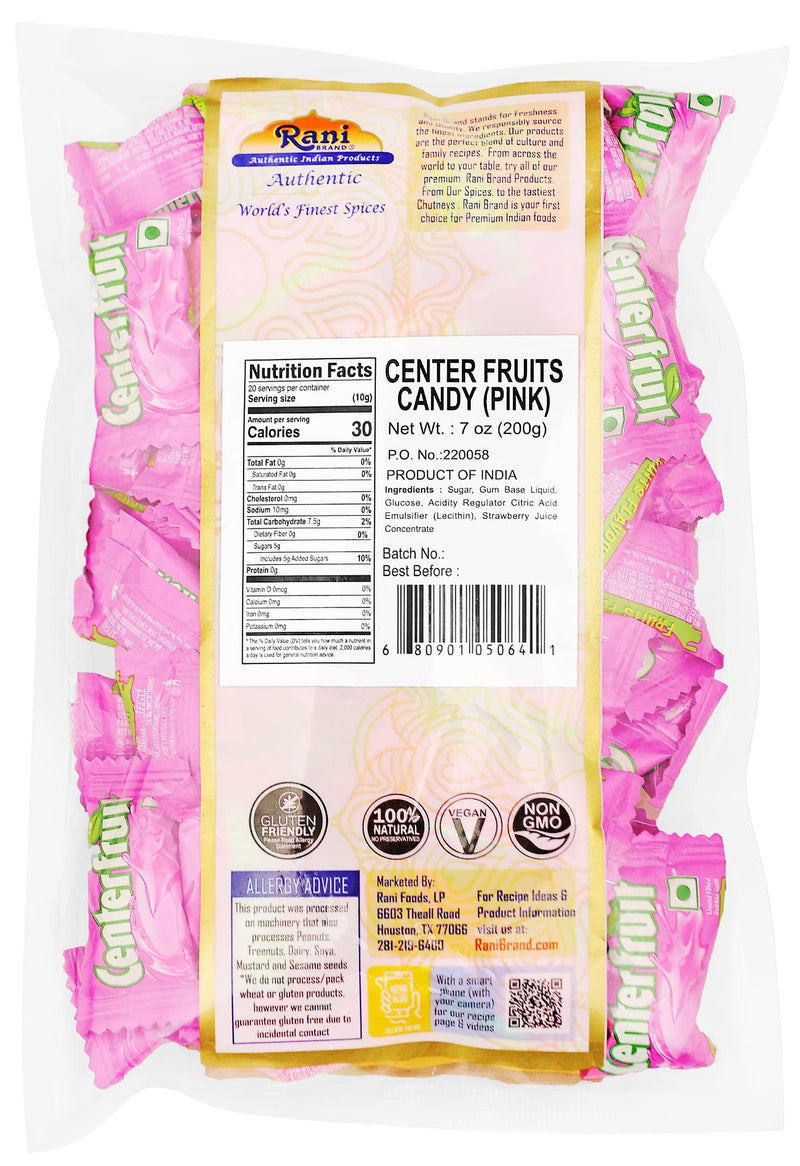 Rani Center Fruits Candy 7oz (200g) Individually Wrapped ~ Indian Tasty Treats | Vegan | Gluten Friendly | NON-GMO | Indian Origin