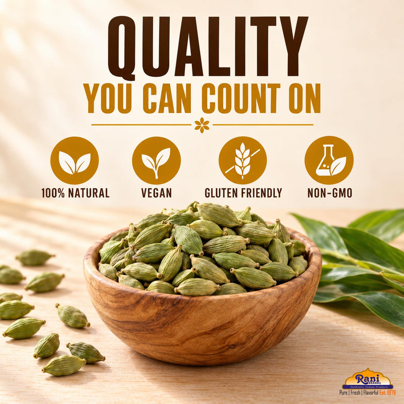Rani Green Cardamom Pods Spice (Hari Elachi) 7oz (200g) ~ All Natural | Vegan | Gluten Friendly | NON-GMO | Product of India