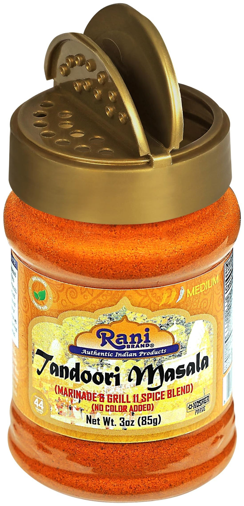 Rani Tandoori Masala (Natural, No Colors Added) Indian 11-Spice Blend 3oz (85g) PET Jar, Pack of 12 ~ Salt Free | Vegan | Gluten Friendly | NON-GMO | Kosher | Indian Origin