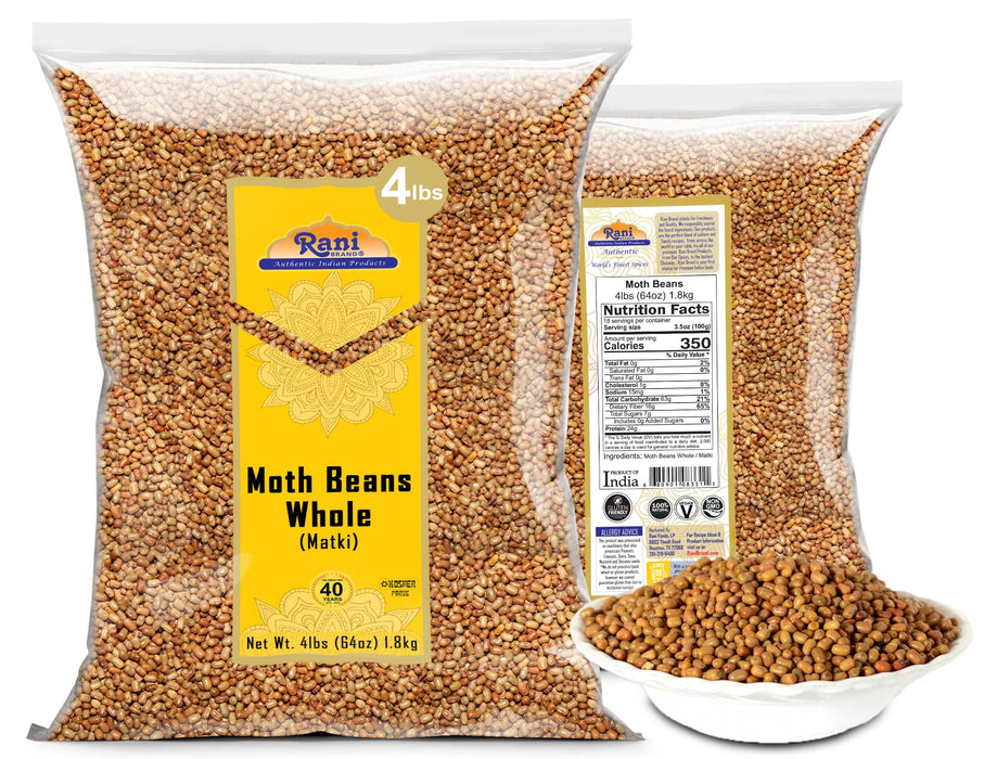 Rani Moth Beans Whole 64oz (4lbs) 1.81kg Bulk ~ All Natural | Gluten Friendly | Non-GMO | Kosher | Vegan | Indian Origin