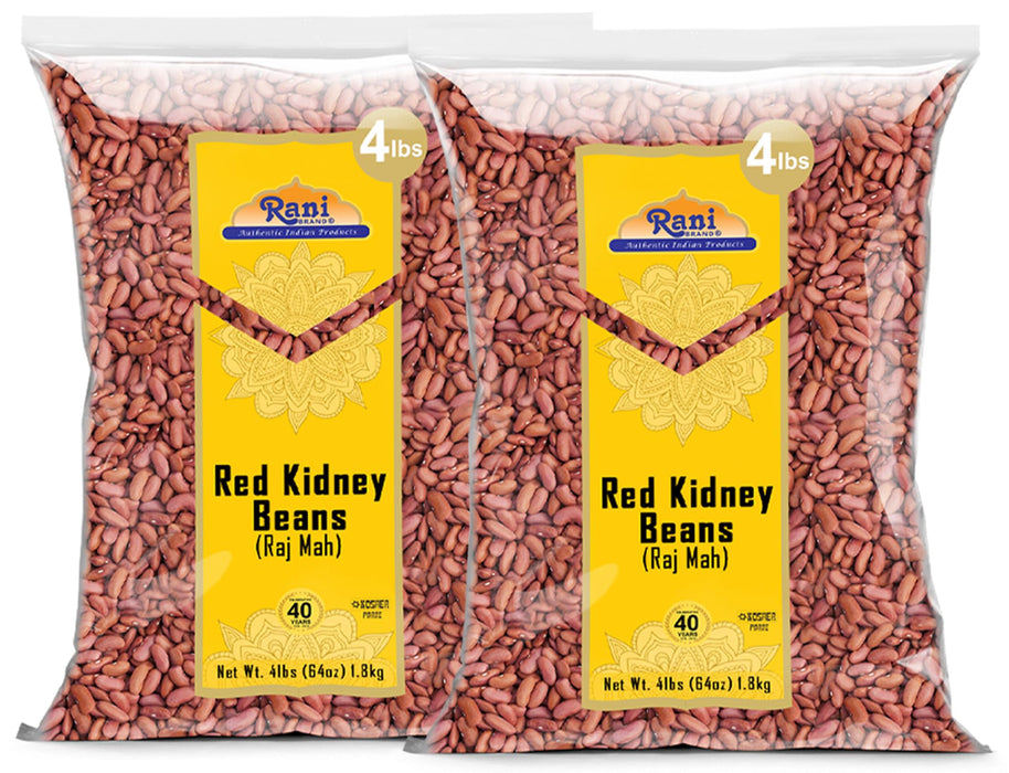 Rani Red Kidney Beans, Light 64oz (4lbs) 1.81kg ~ Pack of 2 ~ 128oz (8lbs) 3.63kg Total ~ All Natural | Vegan | Gluten Friendly | NON-GMO | Kosher | Raj Mah