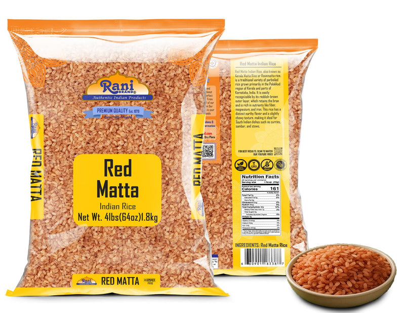 Rani Red Matta Indian Rice 64oz (4lbs) 1.81kg Cloth Bag ~ All Natural | Gluten Friendly | Vegan | Kosher | Export Quality | Indian Origin