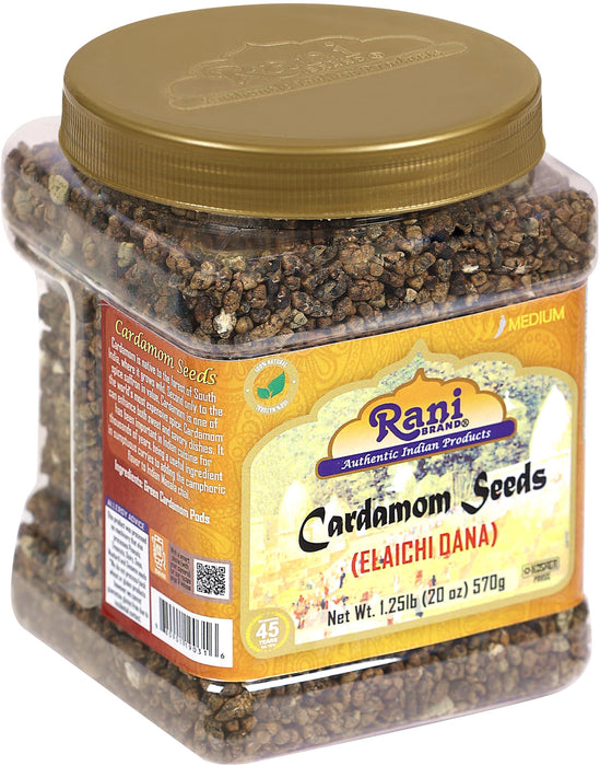 Rani Cardamom (Elachi) Decorticated Seeds Indian Spice 20oz (1.25lbs) 571g PET Jar ~ All Natural | Vegan | Gluten Friendly | NON-GMO | Kosher | Indian Origin