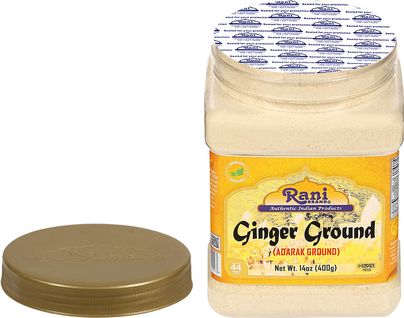 Rani Ginger (Adarak) Powder Ground, Spice 14oz (400g) PET Jar ~ Natural | Vegan | Gluten Friendly  | NON-GMO | Kosher | Indian Origin