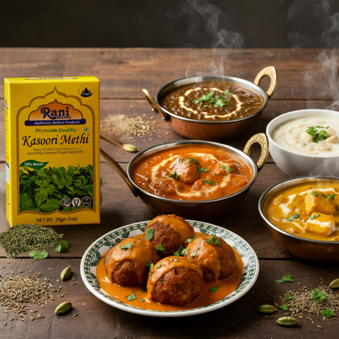 Rani Fenugreek Leaves Dried (Kasoori Methi) 1oz (28g) ~ All Natural | Vegan | Gluten Friendly | NON-GMO | Indian Origin