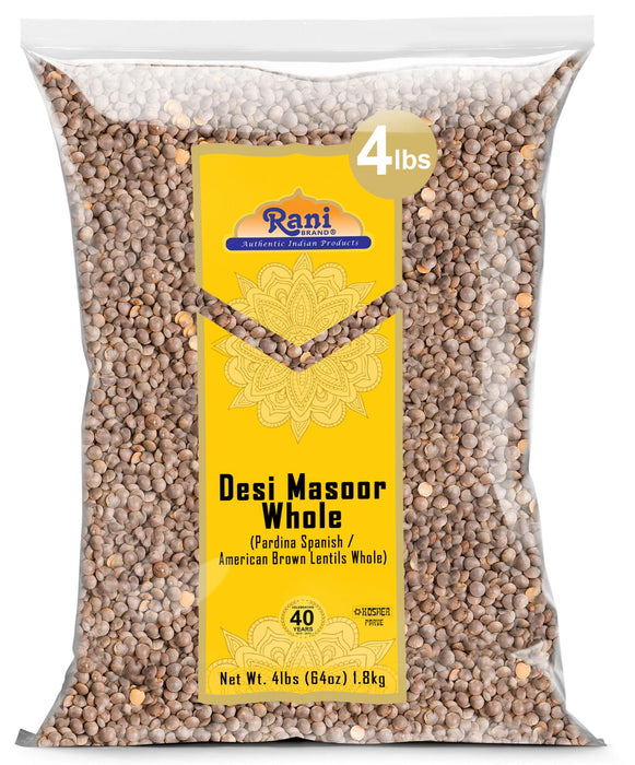 Rani Desi Masoor (Masur) Whole, 64oz (4lbs) 1.81kg (aka. Pardina Spanish) ~ All Natural | Vegan | Kosher | Gluten Friendly | Product of USA