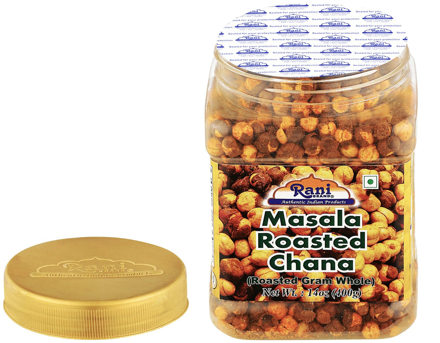 Rani Roasted Chana (Chickpeas) Masala Flavor 14oz (400g) PET Jar ~ All Natural | Vegan | No Preservatives | Gluten Friendly | Indian Origin | Great Snack, Ready to Eat | Seasoned with 7 Spices