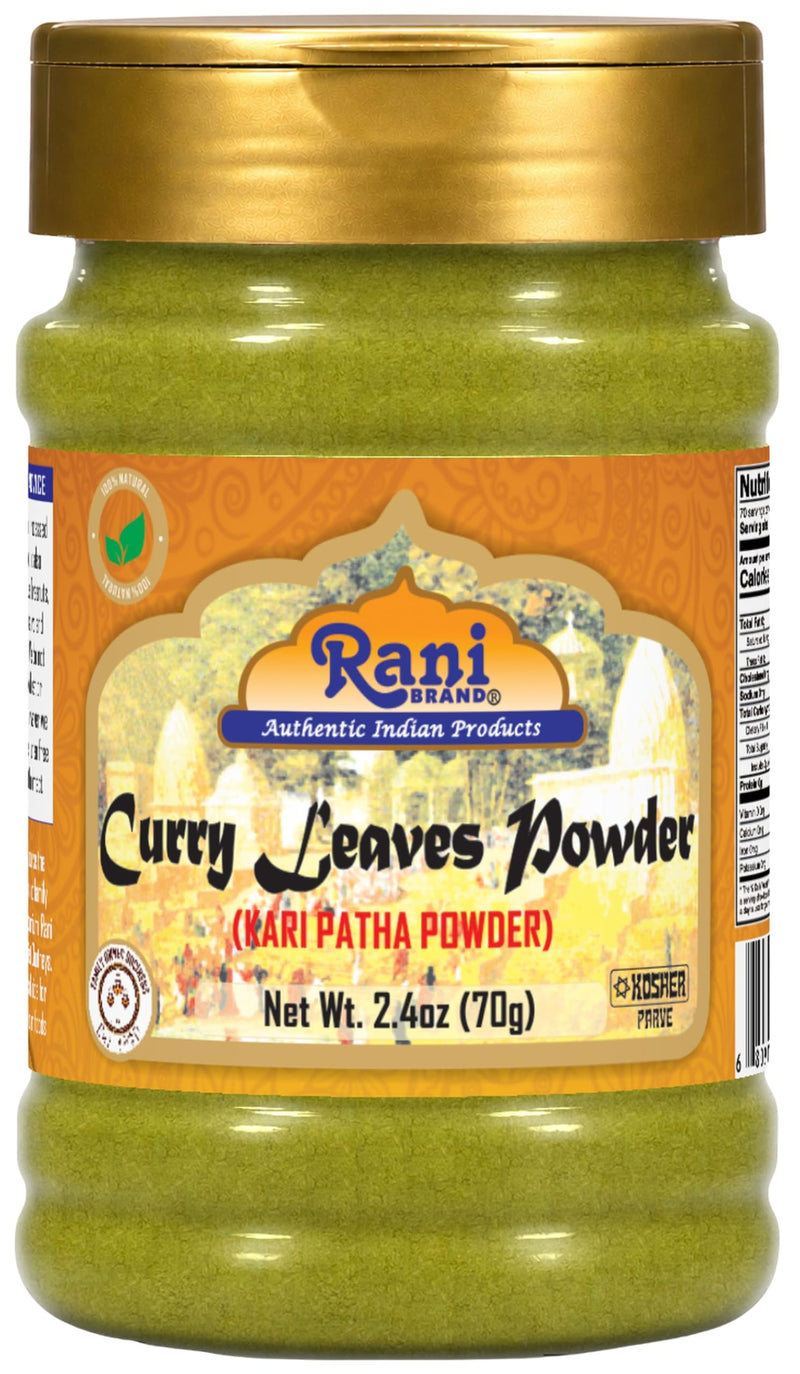 Rani Curry Leaves Powder (Kari Neem Patha) Indian Spice 2.4oz (70g) ~ All Natural | Vegan | Gluten Friendly | NON-GMO | Indian Origin