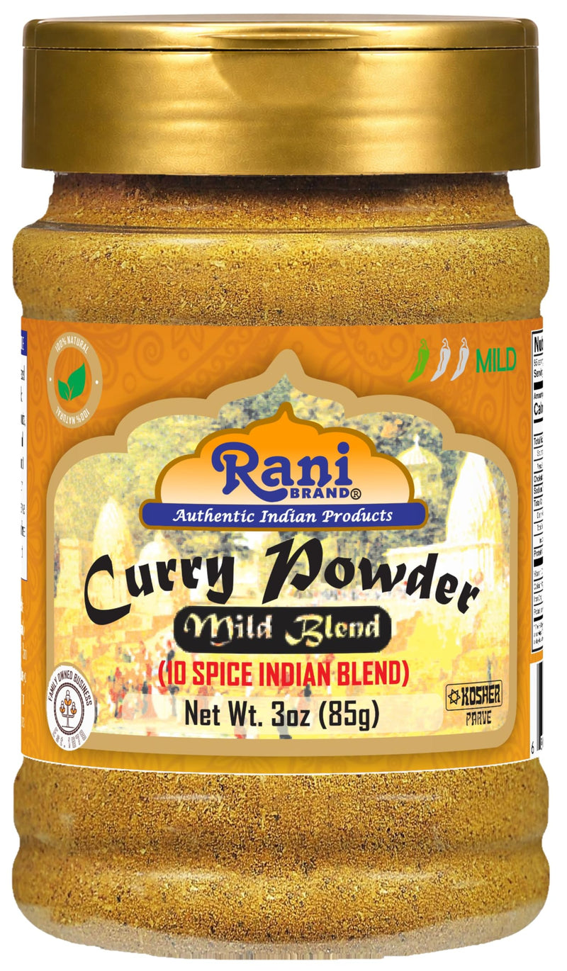 Rani Curry Powder Mild Natural 10-Spice Blend 85g (3oz) ~ Salt Free | Vegan | No Colors | Gluten Friendly | NON-GMO | Kosher | NO Chili or Peppers