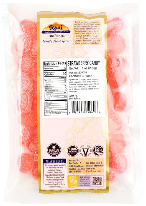 Rani Strawberry Candy 7oz (200g) ~ Indian Tasty Treats | Vegan | Gluten Friendly | NON-GMO | Indian Origin