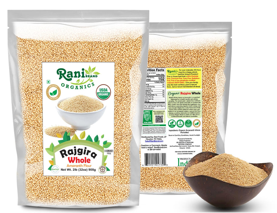 Rani Organic Rajgara Whole (Amaranth Whole) 32oz (2lbs) 908g Bulk ~ All Natural | Vegan | Gluten Friendly | NON-GMO | Kosher | Indian Origin | USDA Organic Certified