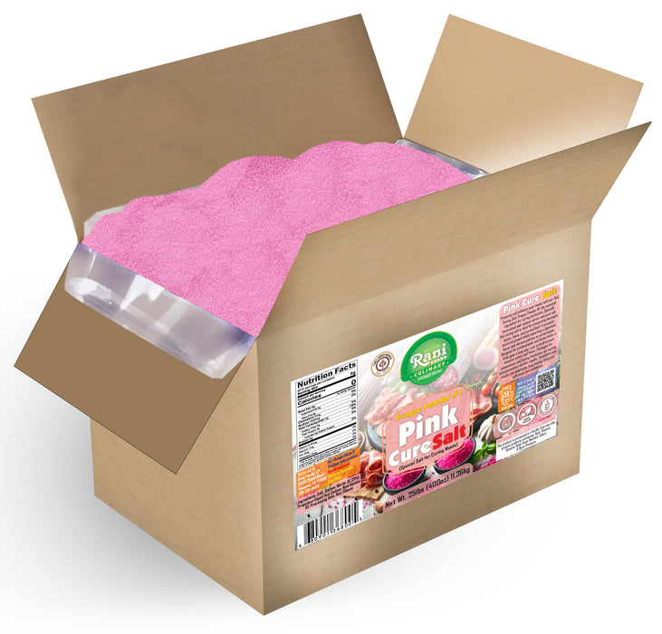 Rani Pink Cure Salt (Special Salt for Curing Meats) 400oz (25lbs) 11.36kg Bulk Box ~ All Natural | Gluten Friendly | NON-GMO | Kosher | Vegan | Indian Origin