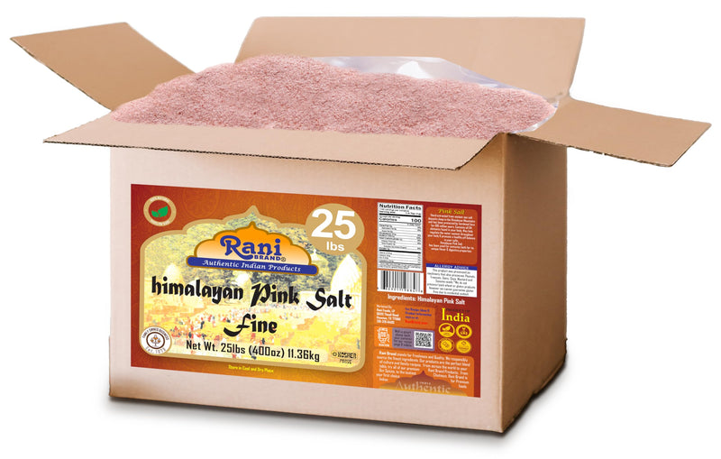 Rani Himalayan Pink Salt Powder (84 Essential Trace Minerals) 400oz (25lbs) 11.36kg Bulk Box ~ All Natural | Vegan | Gluten Friendly | NON-GMO | Indian Origin