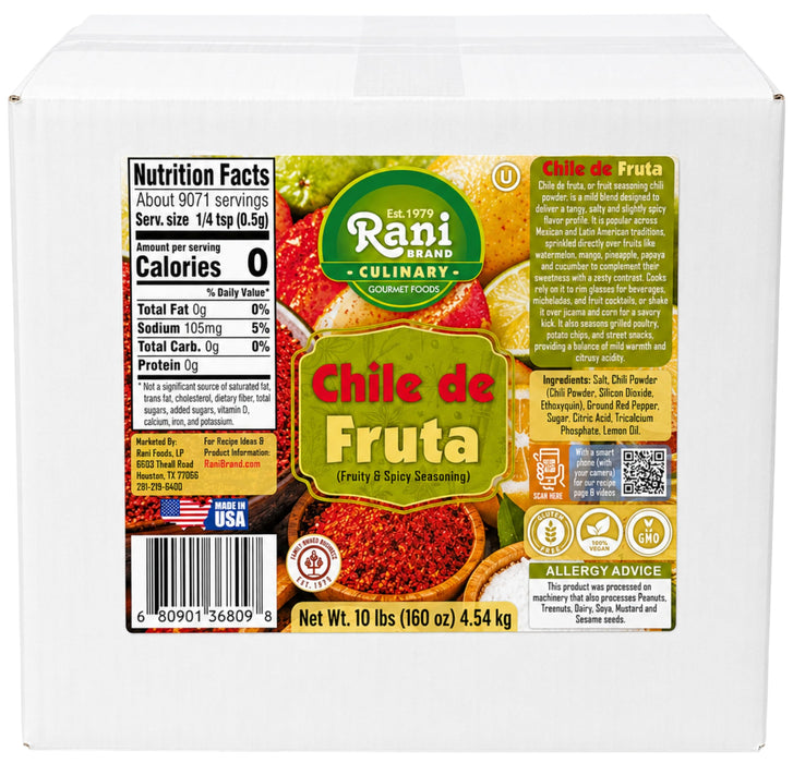 Rani Chile de Fruta (Fruity & Spicy Seasoning) 160oz (10lbs) 4.54kg Bulk Box ~ Gluten Free | NON-GMO | Kosher | Vegan | Sodium Free | Product of USA