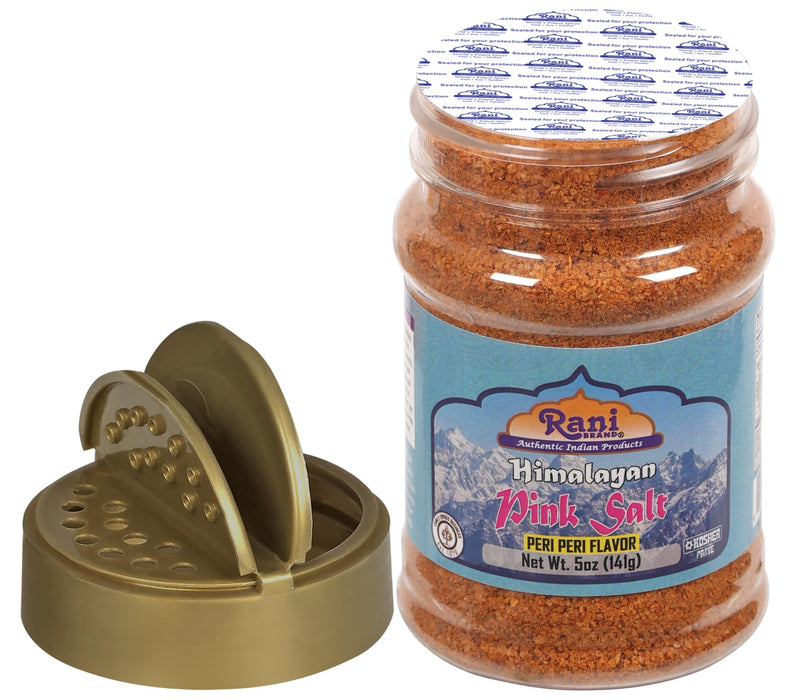 Rani Himalayan Pink Salt Peri Peri Flavor (84 Essential Trace Minerals) 5oz (141g) PET Jar ~ All Natural | Vegan | Gluten Friendly | NON-GMO | Indian Origin
