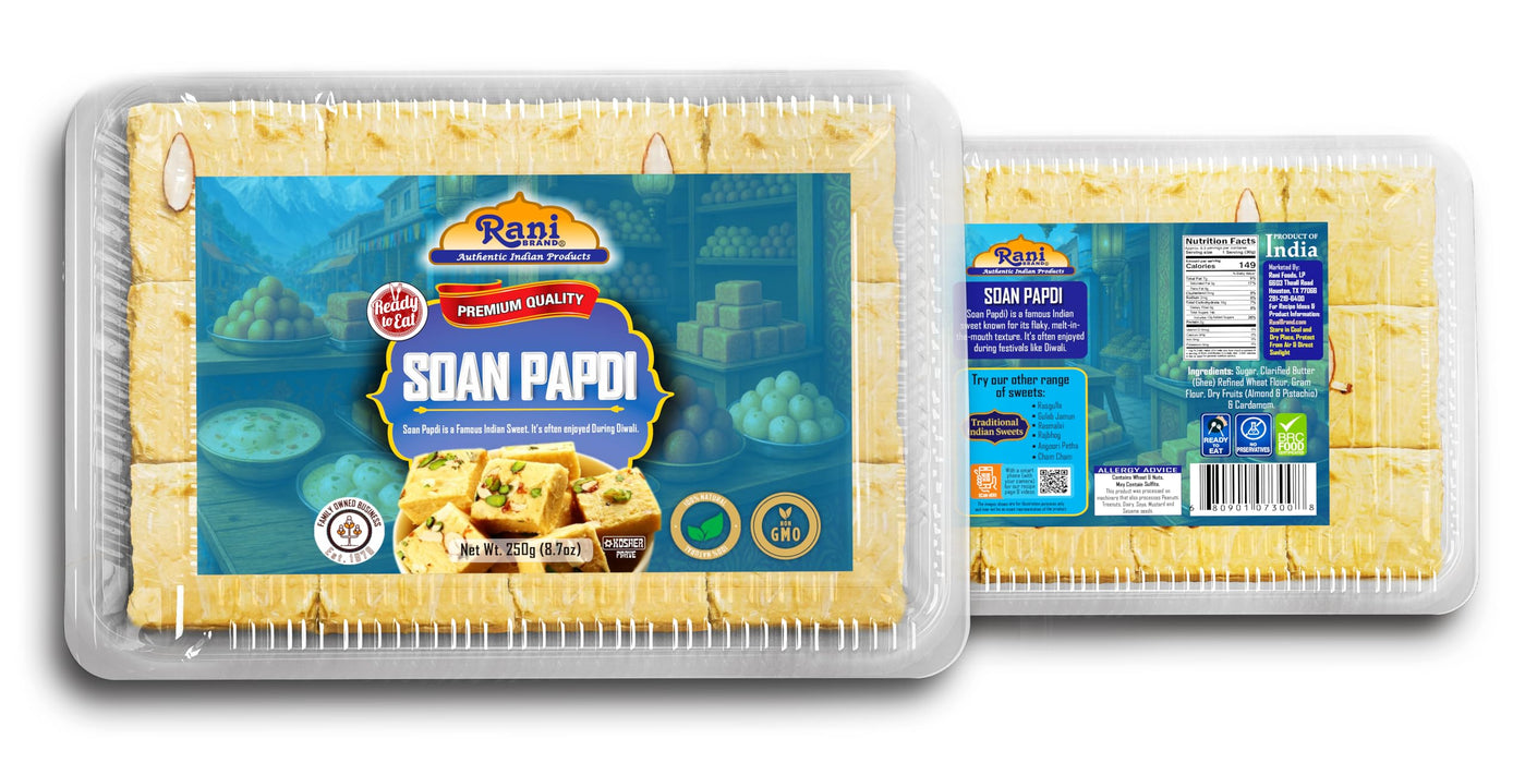 Rani Soan Papdi 8.7oz (250g) PET Jar, Traditional Indian Sweets, Ready to eat ~ All Natural | Non-GMO | Kosher | Indian Origin