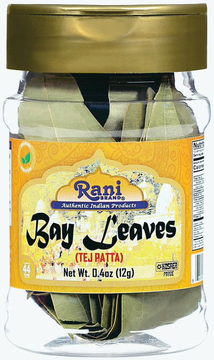 Rani Bay Leaf (Leaves) Whole Spice Hand Selected Extra Large 0.4oz (12g) PET Jar ~ Natural | Gluten Friendly | NON-GMO | Kosher | Vegan