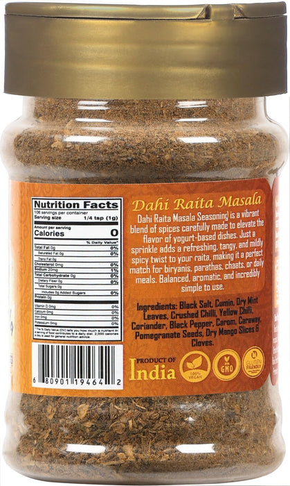 Rani Dahi Raita Masala (Yogurt's Perfect Spice Partner) 3.75oz (106g) PET Jar ~ Shaker Top | All Natural | Vegan | Gluten Friendly | NON-GMO | Indian Origin