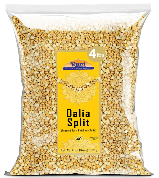 Rani Daliya Split (Roasted Split Chickpeas Dalia) 4lbs (64oz) ~ All Natural | Vegan | Kosher | Indian Origin