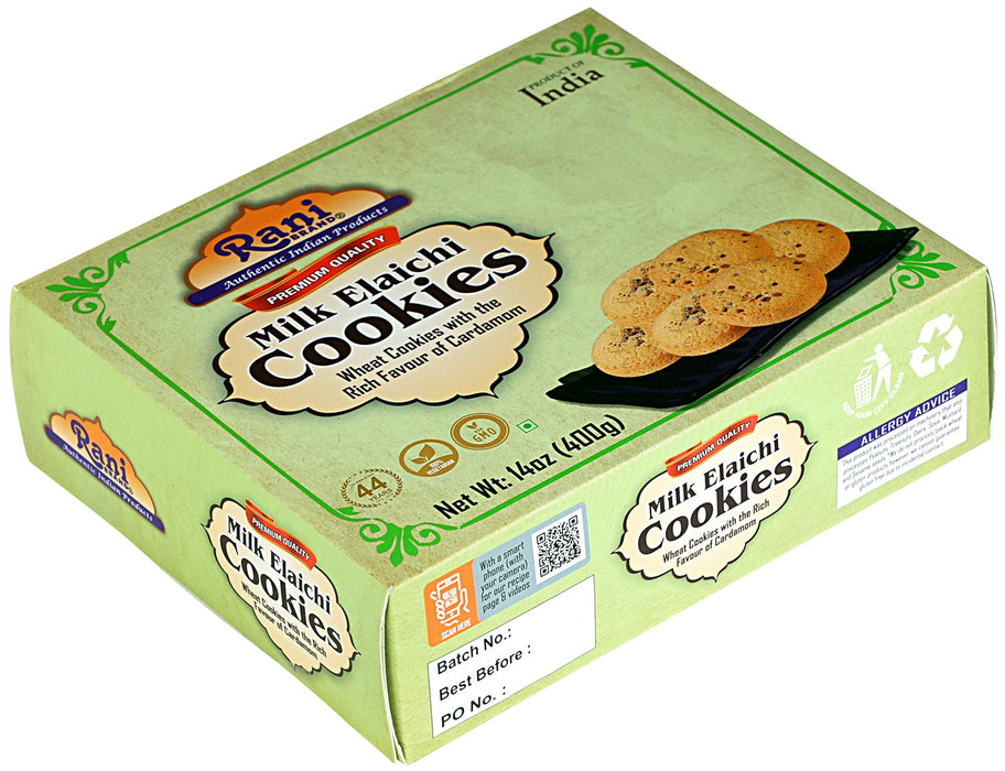 Rani Milk Elaichi Cookies (Wheat Cookies with Almond Flavor) 14oz (400g) Premium Quality Indian Cookies ~ All Natural | Vegan | Non-GMO | Indian Origin