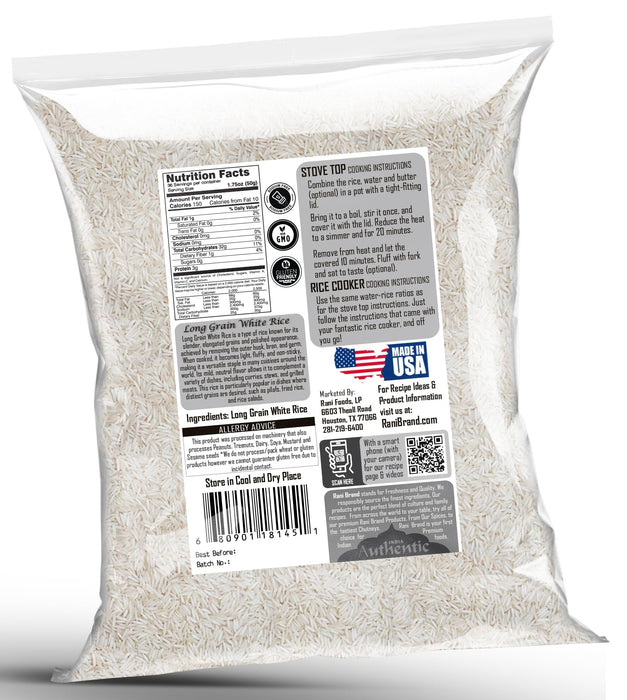 Rani Long Grain White Rice 64oz (4lbs) 1.81kg Bulk  ~ All Natural | Gluten Friendly | Vegan | Non-GMO | Kosher | Product of USA