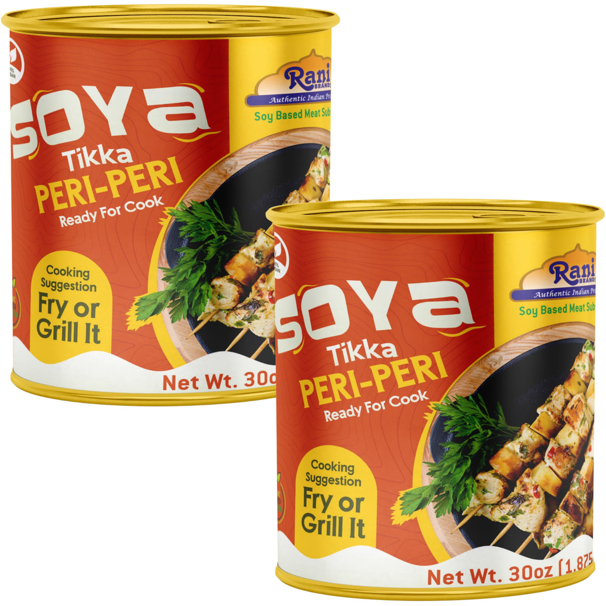 Rani Soya Tikka Peri-Peri 30oz (1.875lbs) 850g, Pack of 2, Ready for C ...