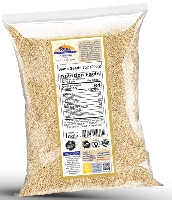 Rani Samo Seeds Whole (Japanese barnyard millet/Jungle Rice/Moriyo/Samak Rice) Echinochloa frumentacea 7oz (200g) ~ All Natural | Vegan | Gluten Friendly | Kosher | NON-GMO | Indian Origin