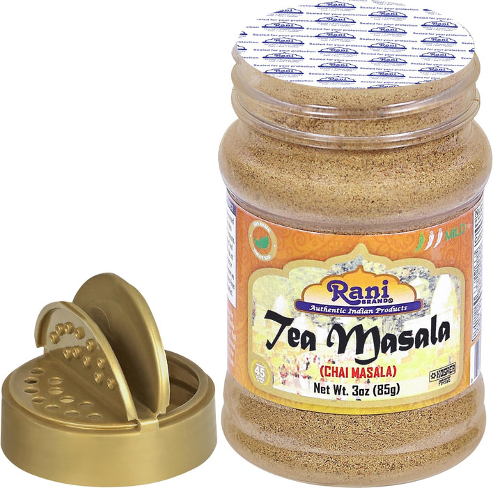 Rani Tea (Chai) Masala Indian Spice Blend 3oz (85g) PET Jar ~ All Natural | Vegan | Gluten Friendly | Salt & Sugar Free | NON-GMO | Kosher | No Colors