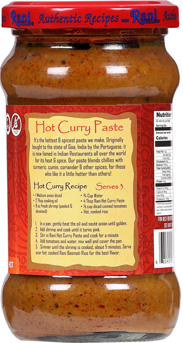Rani Curry Paste HOT (Spice Paste) 10.5oz (300g) Glass Jar ~ No Colors | All Natural | NON-GMO | Kosher | Vegan | Gluten Free | Indian Origin