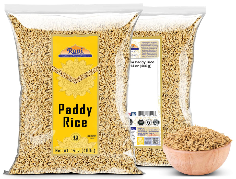 Rani Paddy Rice (Raw Unfinished Rice) 14oz (400g) ~ All Natural | Vegan | Gluten Friendly | NON-GMO | Kosher | Product of USA