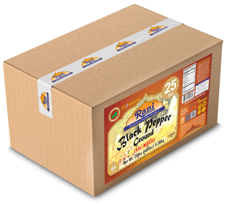 Rani Black Pepper Fine Powder 80 Mesh, 400oz (25lbs) 11.36kg Bulk Box ~ All Natural | Vegan | Gluten Friendly | NON-GMO | Kosher
