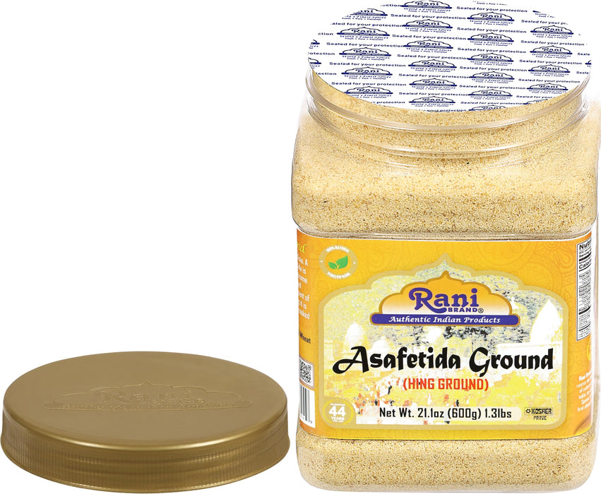 Rani Asafetida (Hing) Ground 21oz (600g) 1.3lbs PET Jar, Pack of 6 ~ All Natural | Salt Free | Vegan | Non-GMO | Asafoetida Indian Spice | Best for Onion Garlic Substitute