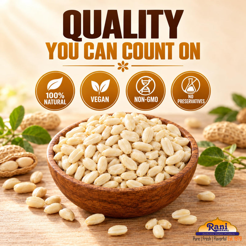 Rani Peanuts Skinless (Blanched, Uncooked) 14oz (400g) ~ All Natural | Vegan | Gluten Friendly | Kosher | Fresh Product of USA ~ Spanish Grade Groundnuts