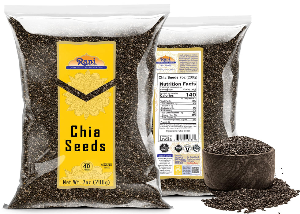 Rani Chia Seeds 7oz (200g) ~ All Natural | Vegan | Gluten Friendly | NON-GMO | Kosher | Indian Origin…