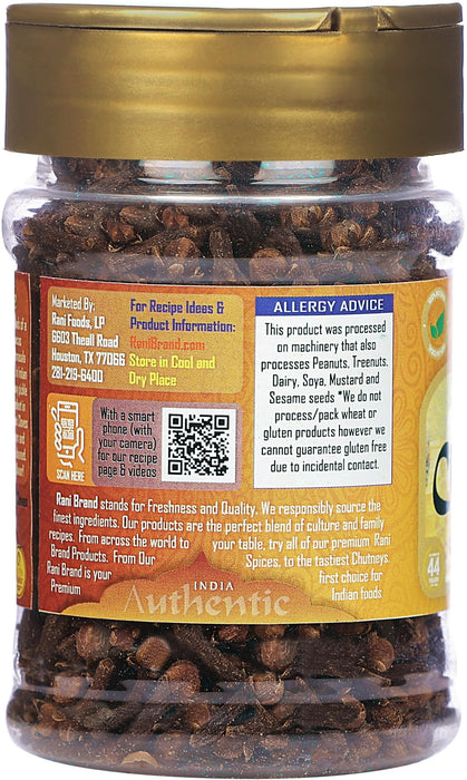 Rani Cloves Whole (Laung) 2oz (56g) Great for Food, Tea, Pomander Balls and Potpourri, Hand Selected, Spice, PET Jar ~ All Natural | NON-GMO | Kosher | Vegan