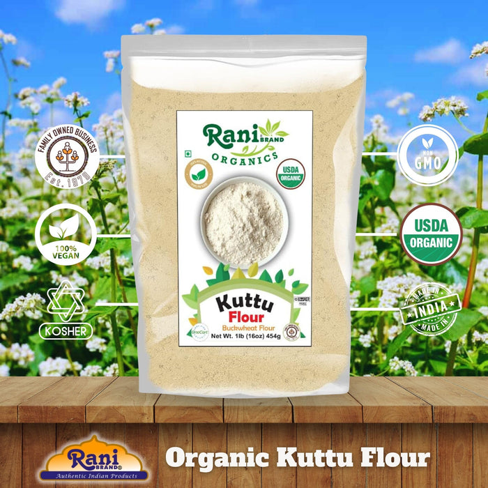 Rani Organic Kuttu (Buckwheat) Flour 16oz (1lb) 454g ~ All Natural | Gluten Friendly | NON-GMO | Kosher | Vegan | Indian Origin | USDA Organic Certified