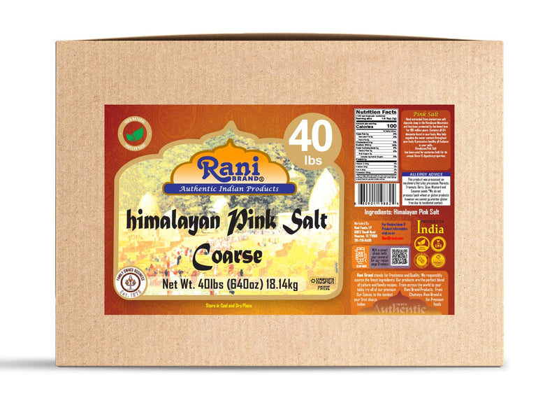Rani Himalayan Pink Salt Granules (84 Essential Trace Minerals) 640oz (40lbs) 18.14kg Bulk Box ~ All Natural | Vegan | Gluten Friendly | NON-GMO | Indian Origin