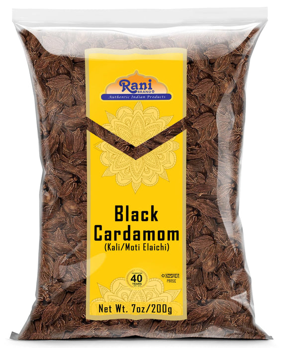 Rani Black Cardamom Pods (Kali Elachi) Whole Indian Spice 7oz (200g) ~ Natural | Vegan | Gluten Free Ingredients | NON-GMO | Kosher | Indian Origin