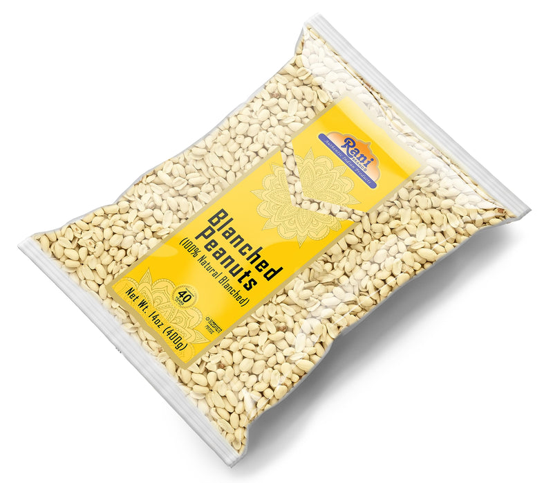 Rani Peanuts Skinless (Blanched, Uncooked) 14oz (400g) ~ All Natural | Vegan | Gluten Friendly | Kosher | Fresh Product of USA ~ Spanish Grade Groundnuts